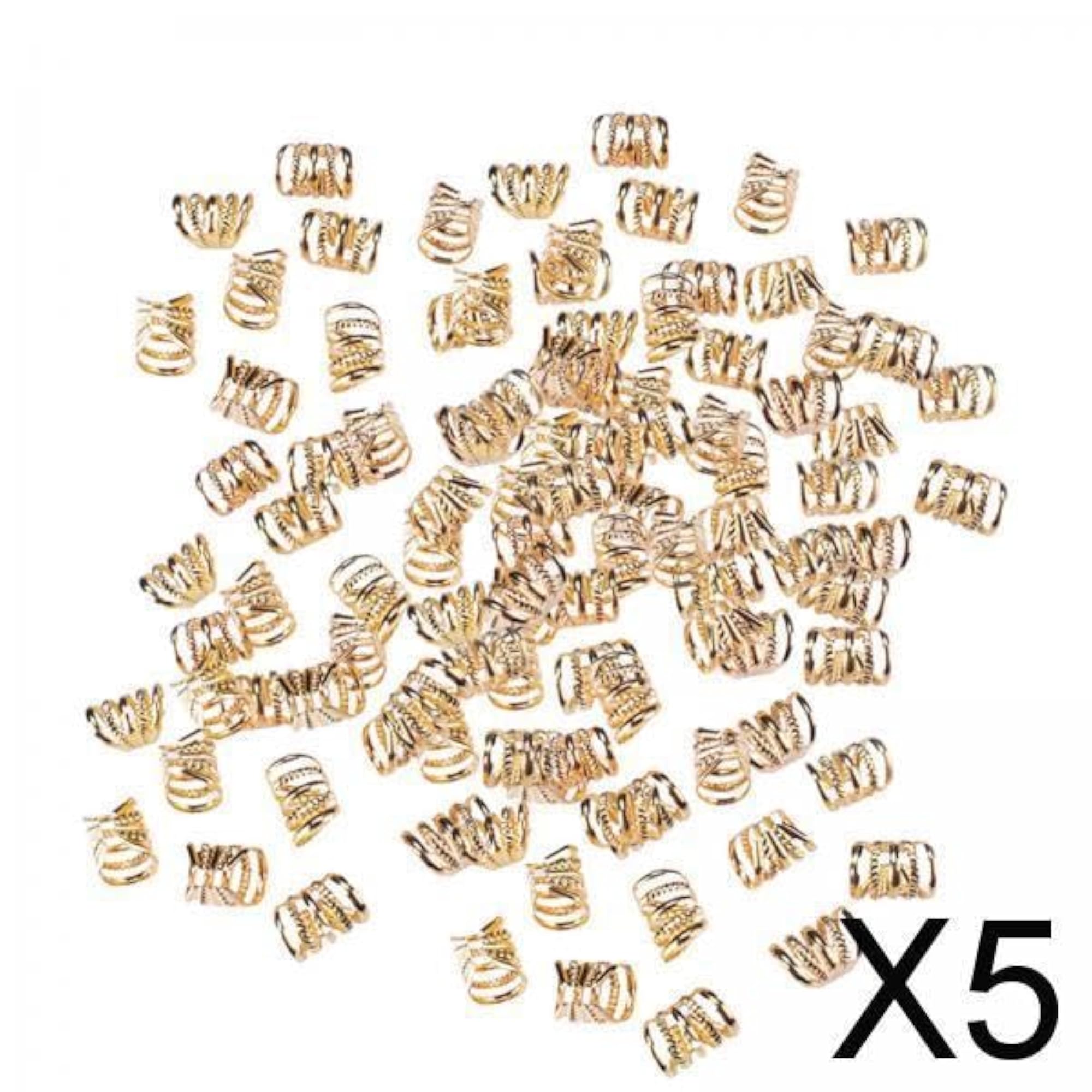 100pcs Metal Dreadlock Beads, Gold